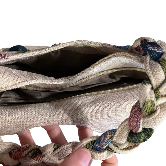 Cottagecore Embroidered Shoulder Bag Boho Whimsical Floral Tapestry Fairy Casual - Picture 7 of 12